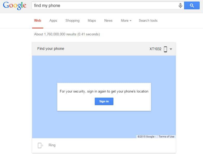 google znajdź mój telefon