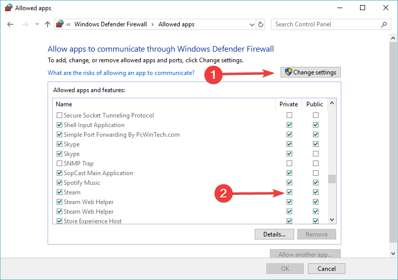 zezwól na Steam Windows Firewall Steam przechodzi losowo w tryb offline