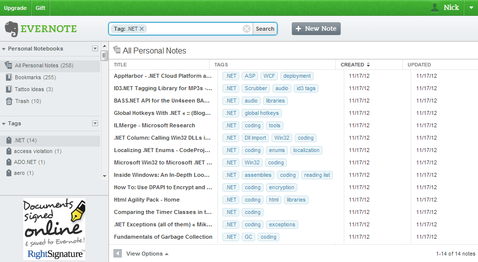 Strzyżarka internetowa Evernote