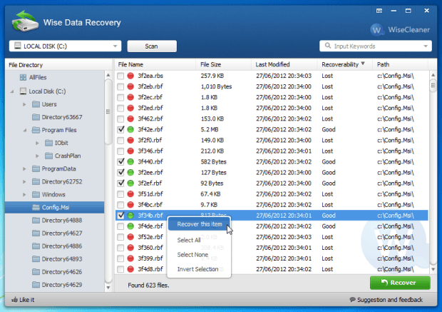 Windows Wise Data Recovery 10