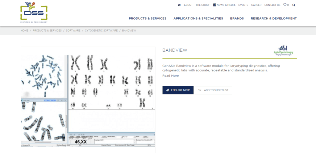 BandView firmy DSS - oprogramowanie do kariotypowania