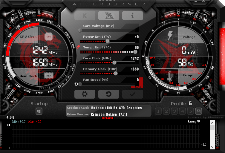 Oprogramowanie do nagrywania gier MSI Afterburner dla niskiej jakości elementów