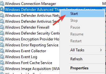 Windows Defender ten program jest wyłączony