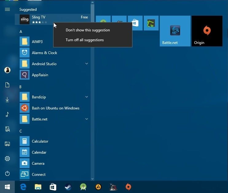 sugestie aplikacji dla systemu Windows 10