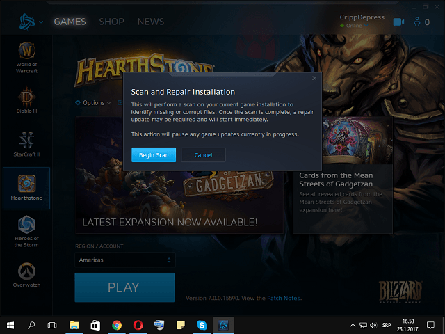 napraw klienta instalacji hearthstone klienta blizzard.net