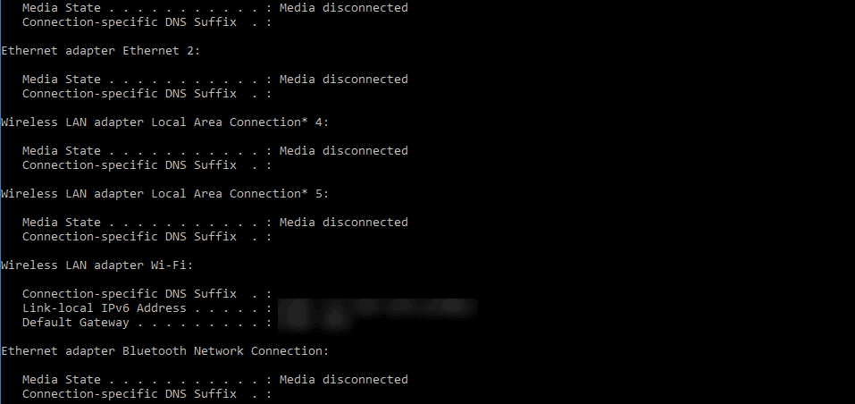 uruchom ip config