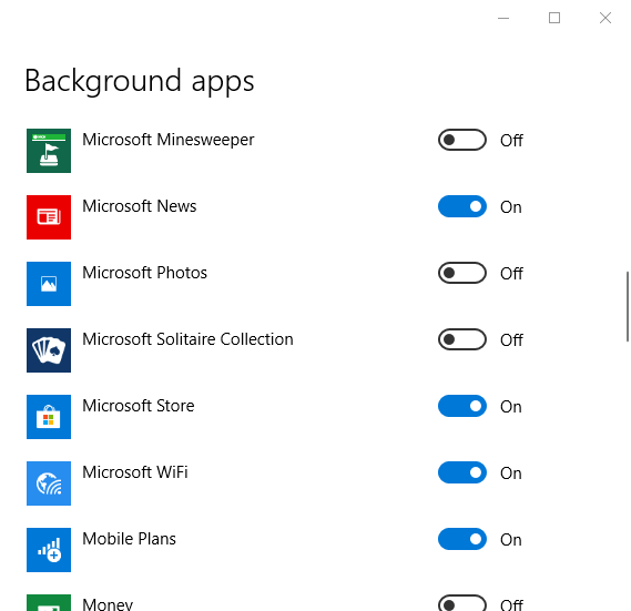 Lista aplikacji w tle microsoft.photos.exe próbuje uzyskać dostęp do Internetu