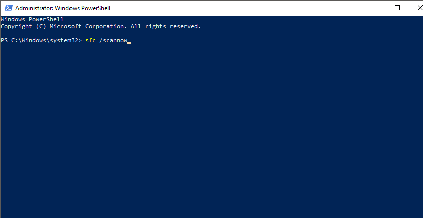 Polecenie sfc programu Windows PowerShell - Volsnap.sys