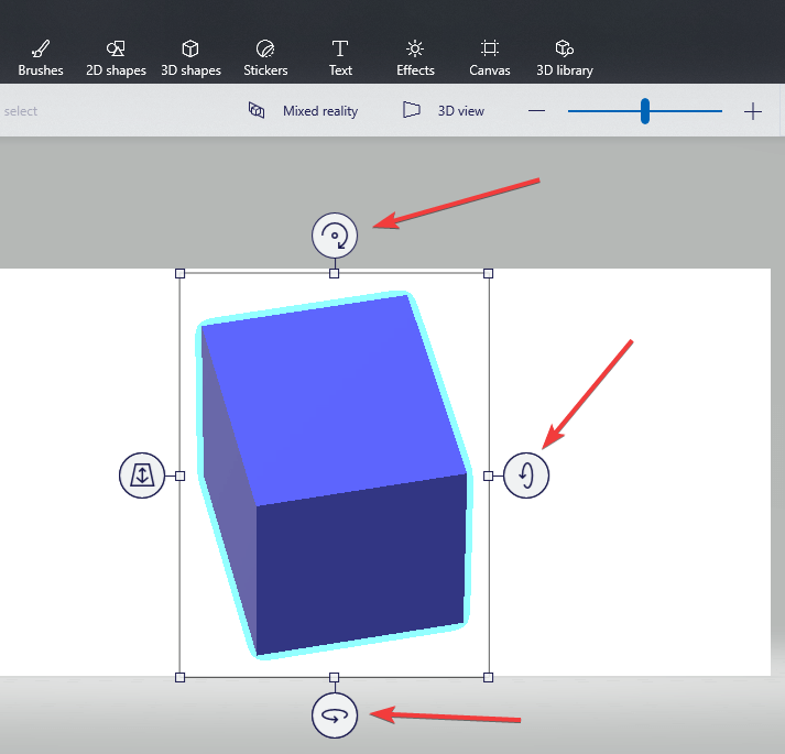 obróć kształt 3D - Jak obrócić widok Maluj 3D