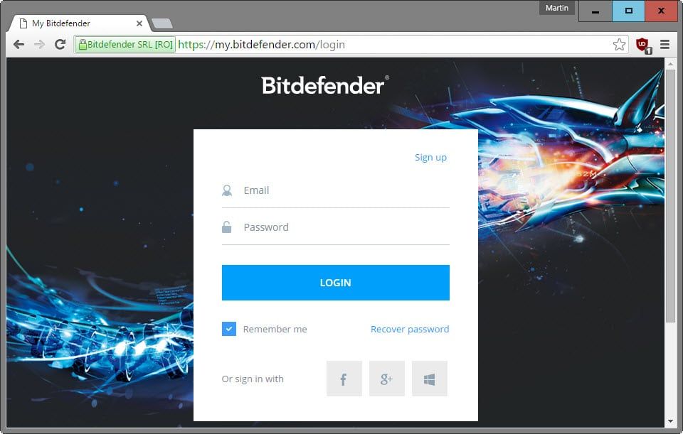 moje konto Bitdefender