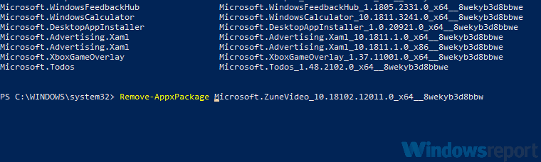 usuń wyszarzony aplikacje PowerShell