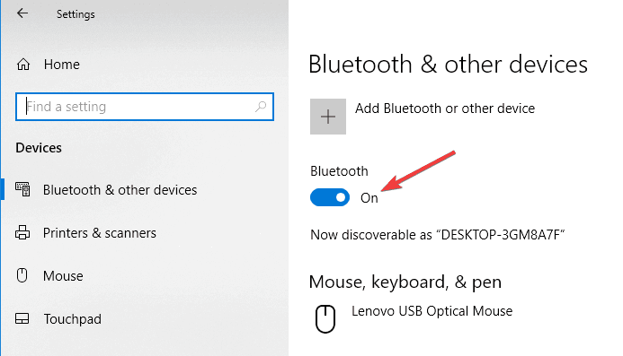 Bluetooth włączony