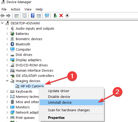 wyłącz Windows 10 kamery internetowej