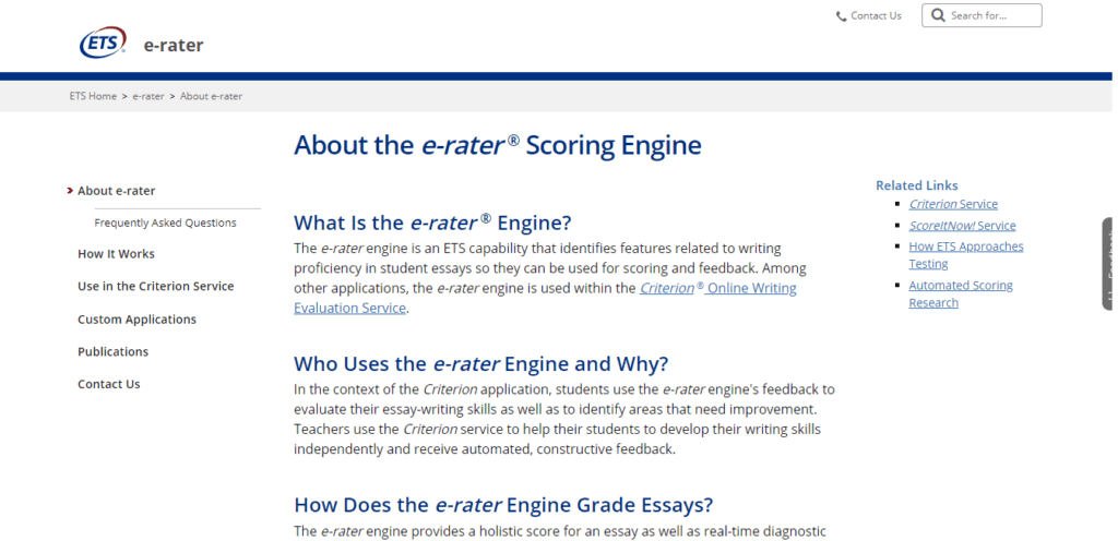 E-rater Scoring Engine - ocenianie eseju