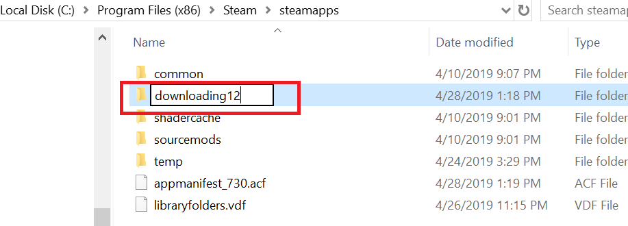 Zmiana nazwy fodler SteamApps Pobieranie12