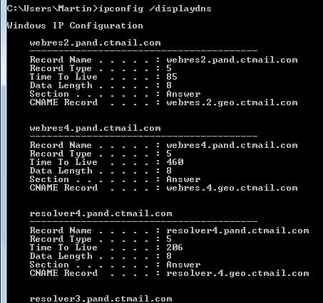 ipconfig displaydns