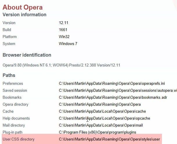 katalog css użytkownika opery