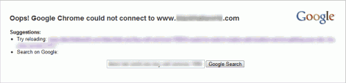 Oops! Google Chrome nie może się połączyć z