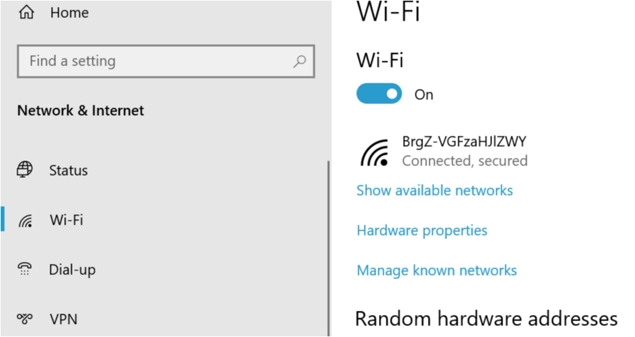 WiFi - Menedżer znanych sieci