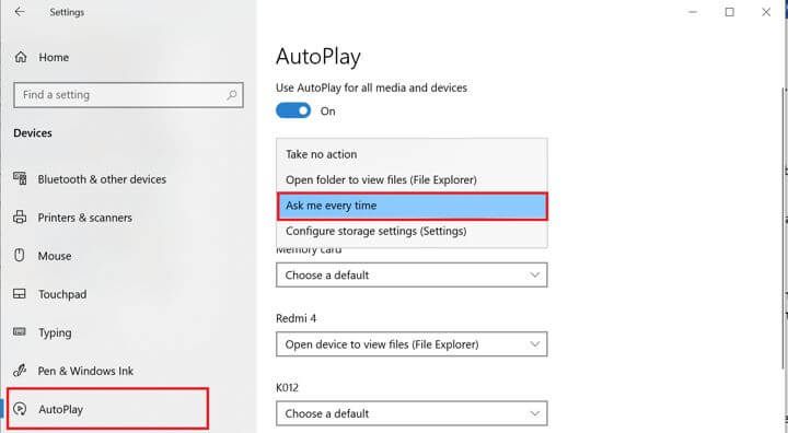 Autoodtwarzanie Windows 10 Windows Media Player nie rozpoznaje pustej płyty CD