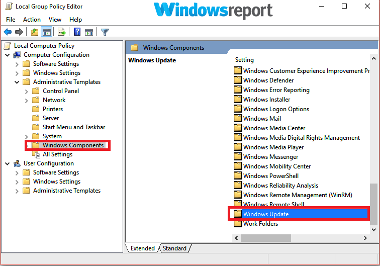 aktualizacja systemu Windows zasad grupy Windows zawsze musi aktualizować