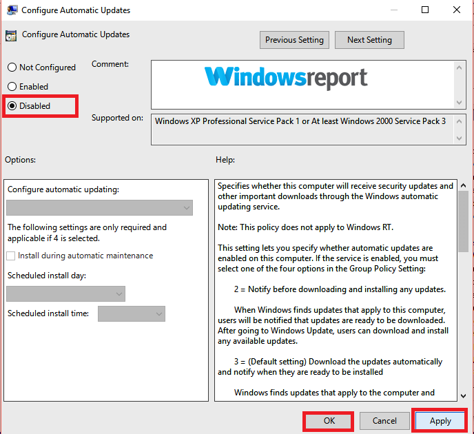 skonfiguruj automatyczne aktualizacje wyłączone Windows musi się zaktualizować