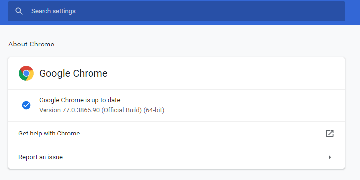 Informacje o karcie asana Chrome nie działa w Chrome