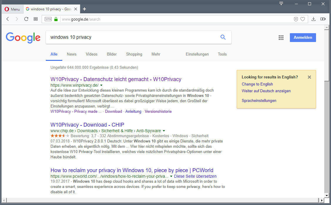 wyszukiwarka google zmień język