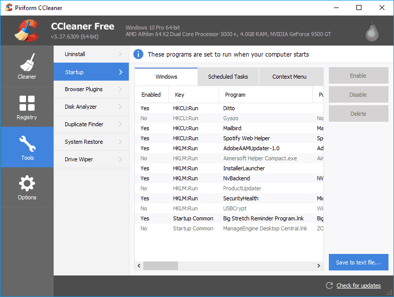 Wygrał CCleaner Windows 10't boot 