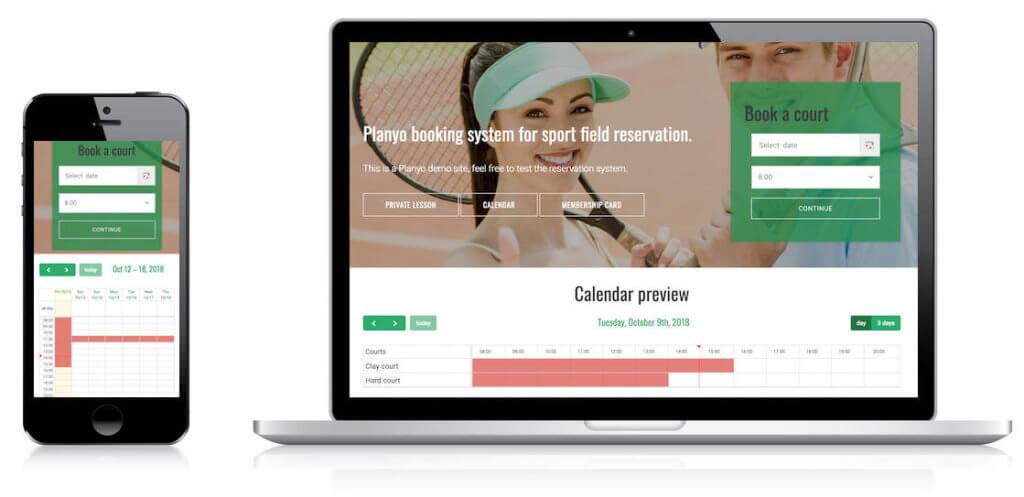 Oprogramowanie do rezerwacji kortów tenisowych Planyo