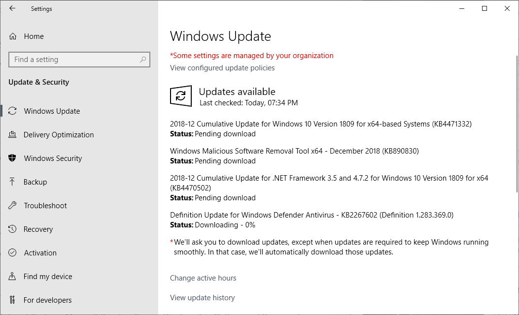 aktualizacje systemu Windows w grudniu 2018 r