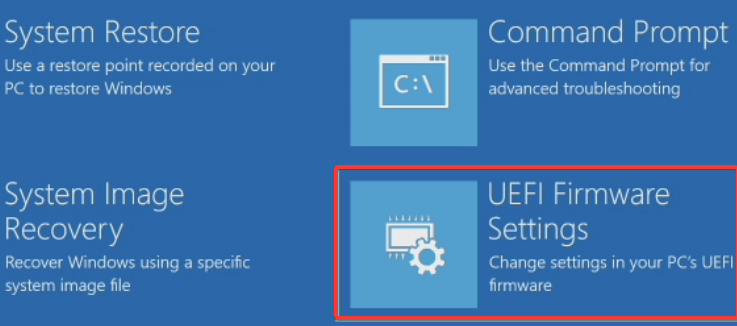 ustawienia oprogramowania układowego uefi