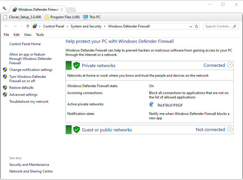 Aplet Zapory systemu Windows Defender nie działa w systemie Windows 10