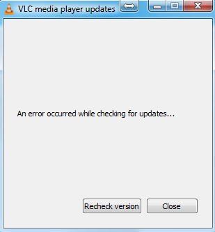 Wystąpił błąd podczas sprawdzania aktualizacji w VLC