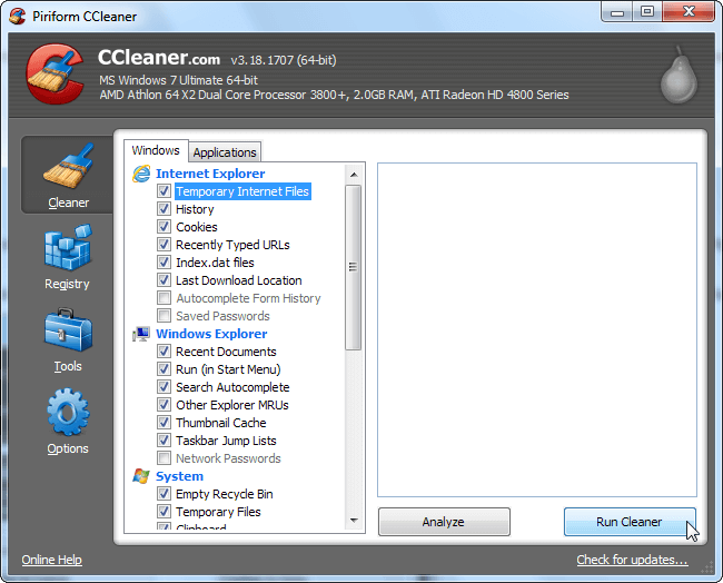 CCleaner - konserwacja komputera