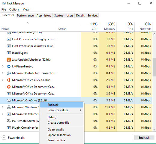 Problem z systemem Windows OneDrive 10