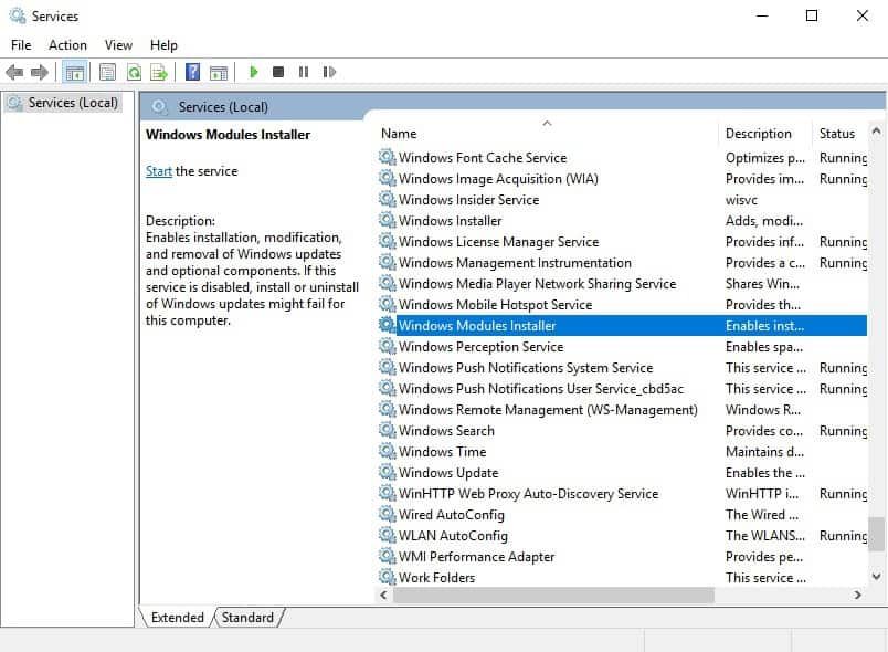 Instalator modułów systemu Windows