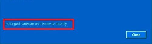 Ostatnio zmieniłem sprzęt na tym urządzeniu. Nie możemy aktywować systemu Windows na tym urządzeniu, ponieważ nie możemy połączyć się z Twoją organizacją