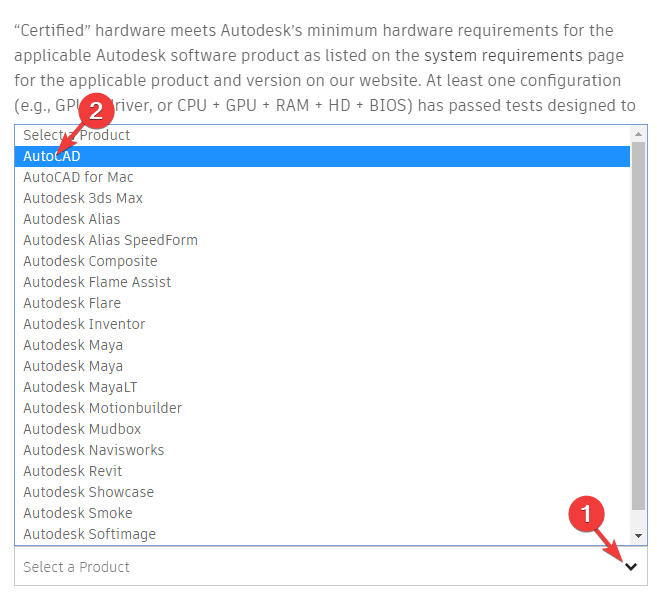 certyfikowany sprzęt Autodesk - błąd krytyczny autoCAD