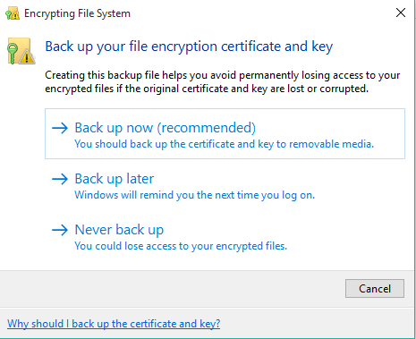 szyfruj pliki systemu Windows 10 4