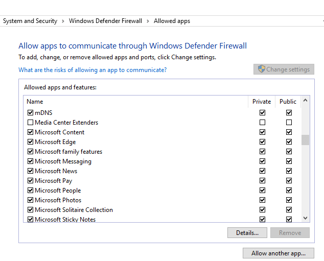 zezwala aplikacjom na zaporę systemu Windows Lokalizacja źródła aktualizacji nie obsługuje modelu systemu