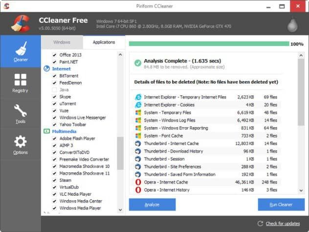 CCleaner zgodny z Windows 10, 8.1