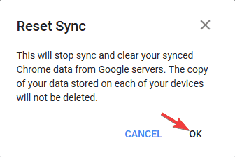 Chrome nie't sync passwords