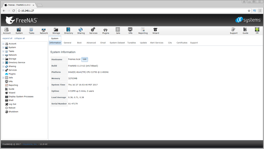 Oprogramowanie serwera domowego FreeNAS