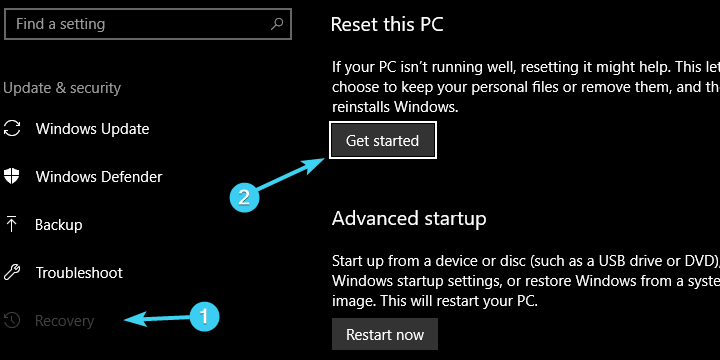 Windows 10 może't find restore point