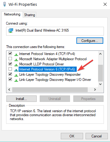 wyłącz IPv6