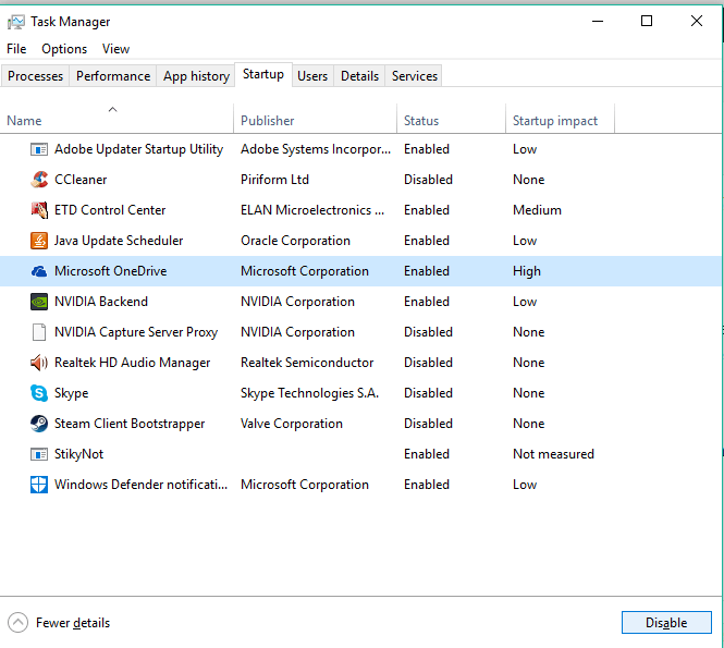 przeciek pamięci systemu Windows 10 7