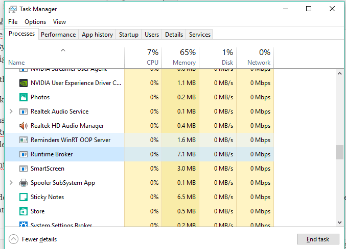 wyciek pamięci w systemie Windows 10 9