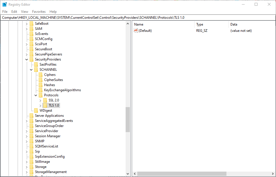 Windows 10 klucza TLS 1.0 jak wyłączyć tls 1.0