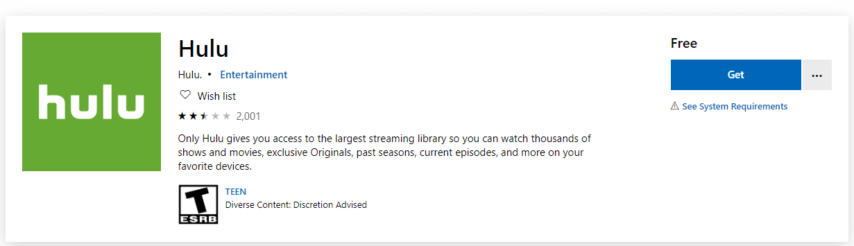 hulu app windows 10 przepraszamy're having trouble loading content right now hulu